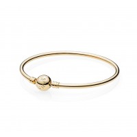 Pandora Bracelets Bangle 14K Gold Bangle W Signature Clasp Jewelry Pandora Bracelets Bangle 14K Gold Bangle W Signature Clasp Jewelry