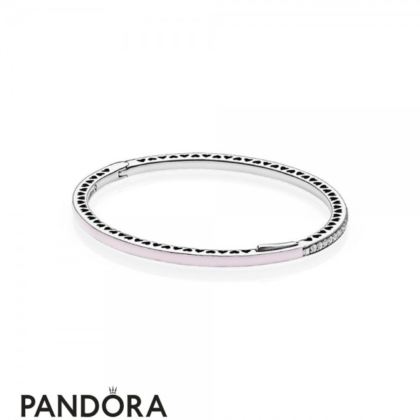 Pandora Bracelets Bangle Radiant Hearts Of Pandora Bangle Bracelet Light Pink Enamel Jewelry