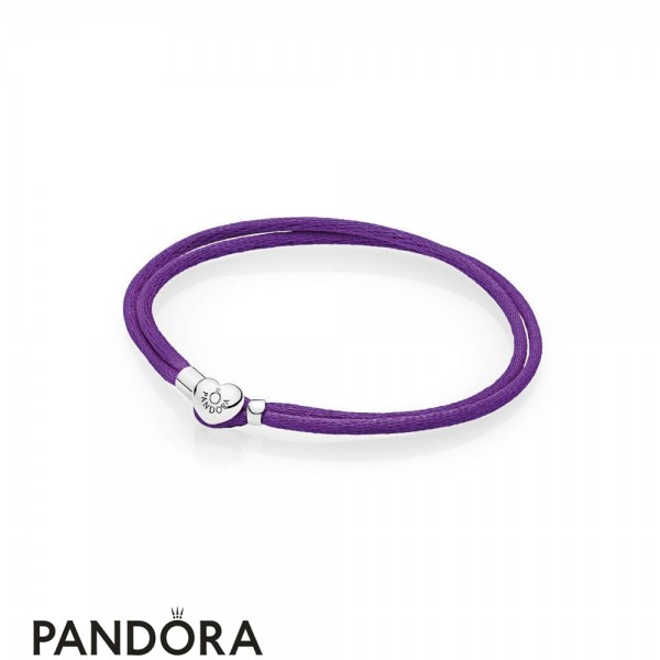 Pandora Bracelets Cord Purple Fabric Cord Double Braided Leather Bracelets Jewelry