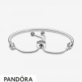 Pandora Moments Snake Mesh Bracelets Paved Heart Clasp Jewelry