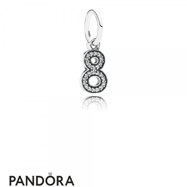 Pandora Alphabet Symbols Charms Number 8 Pendant Charm Clear Cz Jewelry
