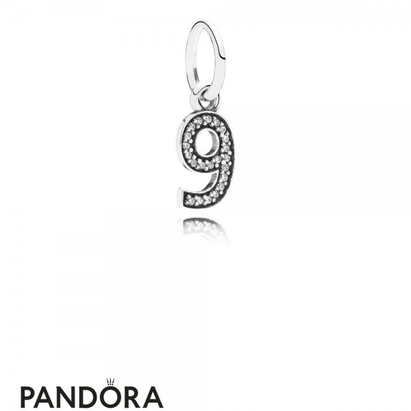 Pandora Alphabet Symbols Charms Number 9 Pendant Charm Clear Cz Jewelry