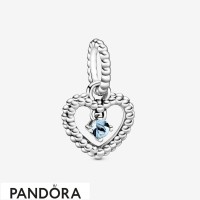 Women's Pandora Aqua Blue Beaded Heart Dangle Charm Jewelry Women's Pandora Aqua Blue Beaded Heart Dangle Charm Jewelry