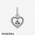 Women's Pandora Aqua Blue Beaded Heart Dangle Charm Jewelry