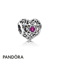 Pandora Birthday Charms July Signature Heart Charm Synthetic Ruby Jewelry