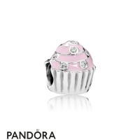 Pandora Birthday Charms Sweet Cupcake Charm Light Pink Enamel Clear Cz Jewelry