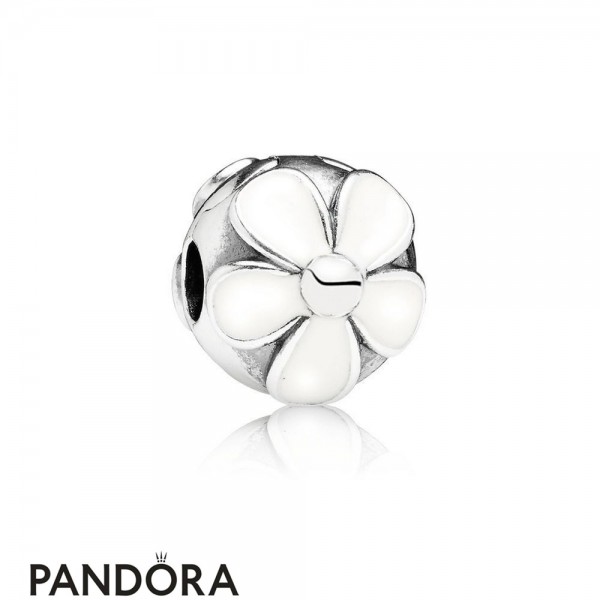 Pandora Clips Charms Darling Daisies Clip White Enamel Jewelry