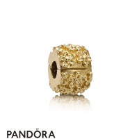 Pandora Clips Charms Golden Flower Clip 14K Gold Jewelry