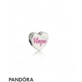 Pandora Contemporary Charms Hope Ribbon Charm Pink Enamel Jewelry