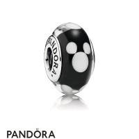 Women's Pandora Disney Mickey Silver Charm With Black And White Murano Glass Jewelry Women's Pandora Disney Mickey Silver Charm With Black And White Murano Glass Jewelry