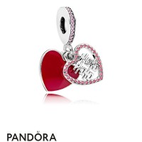 Women's Pandora Double Happiness Heart Hanging Charm Jewelry Women's Pandora Double Happiness Heart Hanging Charm Jewelry