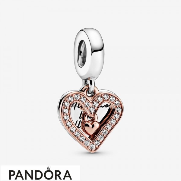 Women's Pandora Glittering Heart Pendant Charm Jewelry