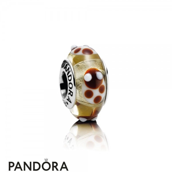 Women's Pandora Golden Glass Ladybird Charm Jewelry