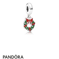 Women's Pandora Holiday Wreath Pendant Charm Berry Red Green Enamel Jewelry Women's Pandora Holiday Wreath Pendant Charm Berry Red Green Enamel Jewelry