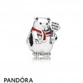 Pandora Holidays Charms Christmas Polar Bear Charm Berry Red Enamel Jewelry
