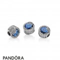 Pandora Holidays Charms Christmas Dazzling Snowflak Twilight Blue Crystals Clear Cz Jewelry