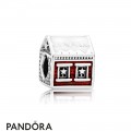 Pandora Holidays Charms Christmas Santa's Home Charm White Translucent Red Enamel Jewelry