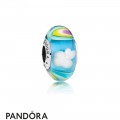 Women's Pandora Iridescent Rainbow Murano Glass Charm Jewelry