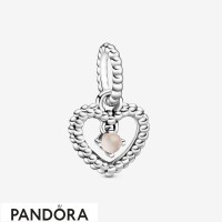 Women's Pandora Misty Rose Beaded Heart Dangle Charm Jewelry Women's Pandora Misty Rose Beaded Heart Dangle Charm Jewelry