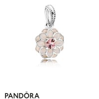 Pandora Nature Charms Blooming Dahlia Pendant Charm Cream Enamel Blush Pink Crystal Jewelry Pandora Nature Charms Blooming Dahlia Pendant Charm Cream Enamel Blush Pink Crystal Jewelry