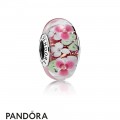 Pandora Nature Charms Flower Garden Charm Murano Glass Jewelry