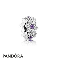 Pandora Nature Charms Forget Me Not Spacer Purple Clear Cz Jewelry Pandora Nature Charms Forget Me Not Spacer Purple Clear Cz Jewelry