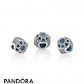 Pandora Nature Charms Glacial Beauty Charm Swiss Blue Crystals Clear Cz Jewelry