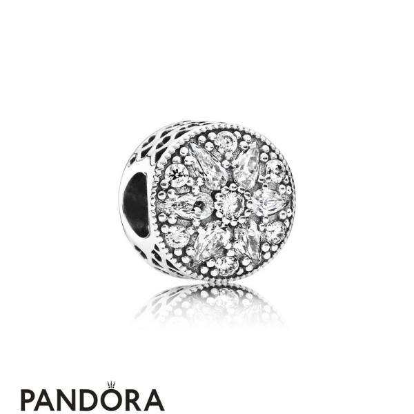 Pandora Nature Charms Radiant Bloom Charm Clear Cz Jewelry