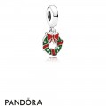 Pandora Pendant Charms Holiday Wreath Pendant Charm Berry Red Green Enamel Jewelry
