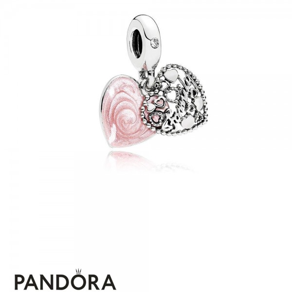 Pandora Pendant Charms Love Makes A Family Pendant Charm Pink Enamel Clear Cz Jewelry