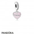 Pandora Pendant Charms Mother Daughter Hearts Pendant Charm Soft Pink Enamel Clear Cz Jewelry
