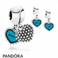 Pandora Pendant Charms Piece Of My Heart Son Two Part Pendant Charm Turquoise Enamel Jewelry