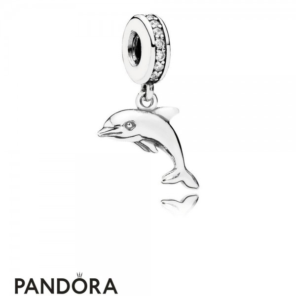 Pandora Pendant Charms Playful Dolphin Pendant Charm Clear Cz Jewelry