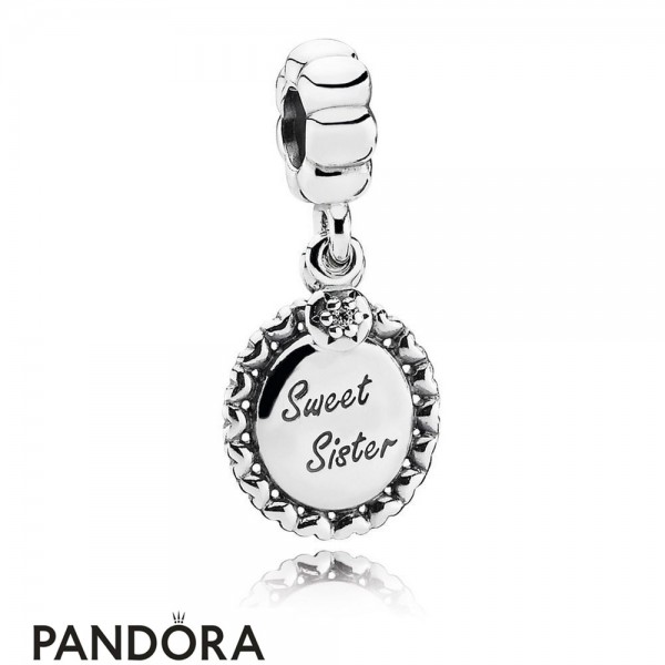 Pandora Pendant Charms Sweet Sister Pendant Charm Clear Cz Jewelry