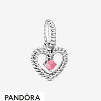 Women's Pandora Petal Pink Beaded Heart Dangle Charm Jewelry Women's Pandora Petal Pink Beaded Heart Dangle Charm Jewelry