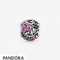 Women's Pandora Pink Openwork Hearts Sketch Charm Jewelry