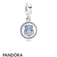 Women's Pandora Police Pendant Charm Blue Enamel Jewelry Women's Pandora Police Pendant Charm Blue Enamel Jewelry