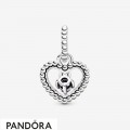 Women's Pandora Purple Beaded Heart Dangle Charm Jewelry