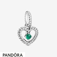 Women's Pandora Rainforest Green Beaded Heart Dangle Charm Jewelry Women's Pandora Rainforest Green Beaded Heart Dangle Charm Jewelry