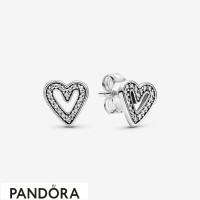 Women's Pandora Sparkling Hearts Sketch Earrings Studs Jewelry Women's Pandora Sparkling Hearts Sketch Earrings Studs Jewelry