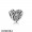 Pandora Sparkling Paves Charms Blooming Heart Charm Clear Cz Jewelry