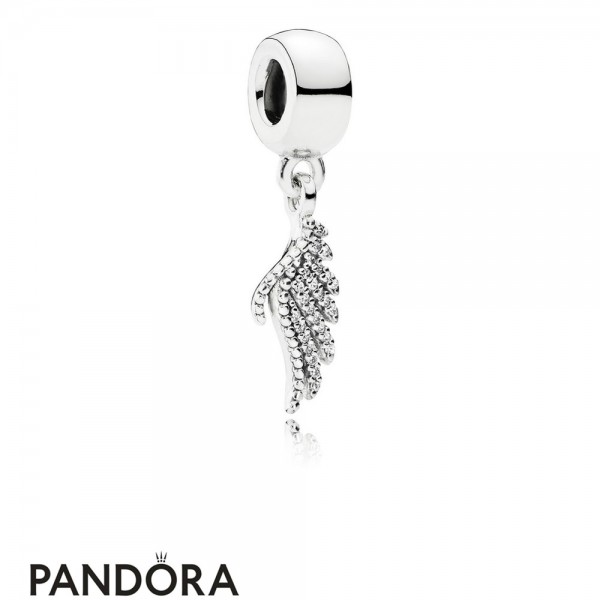 Pandora Sparkling Paves Charms Majestic Feather Pendant Charm Clear Cz Jewelry