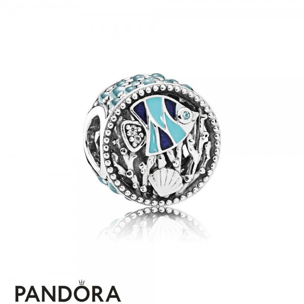 Pandora Sparkling Paves Charms Ocean Life Charm Mixed Enamel Multi Colored Cz Jewelry