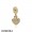 Pandora Sparkling Paves Charms Pave Hanging Heart Pendant Charm 14K Gold Diamond Jewelry