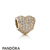 Pandora Sparkling Paves Charms Pave Heart Charm Clear Cz 14K Gold Jewelry Pandora Sparkling Paves Charms Pave Heart Charm Clear Cz 14K Gold Jewelry