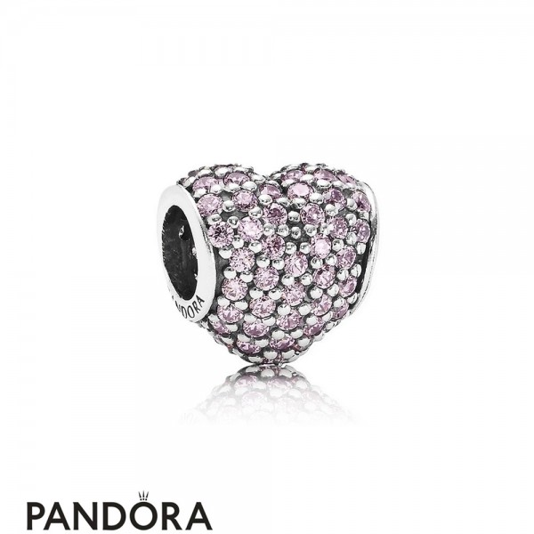 Pandora Sparkling Paves Charms Pave Heart Charm Pink Cz Jewelry