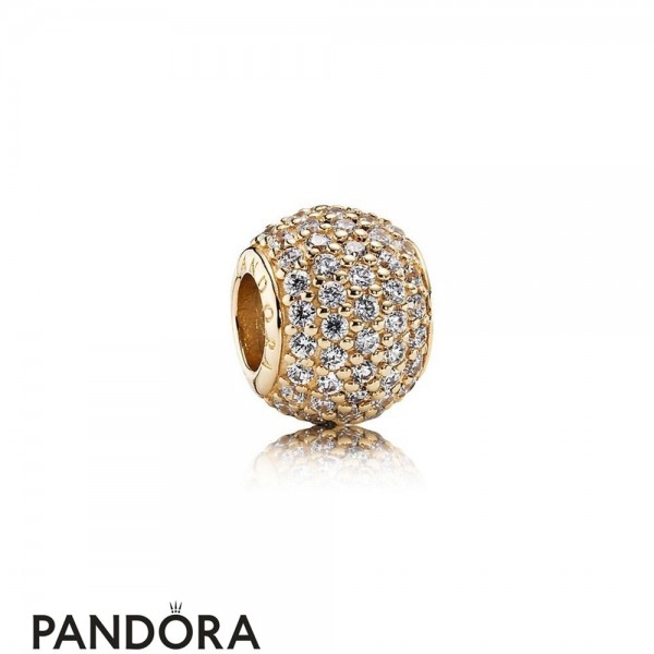 Pandora Sparkling Paves Charms Pave Lights Charm Clear Cz 14K Gold Jewelry