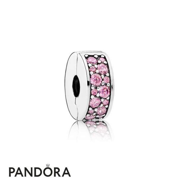 Pandora Sparkling Paves Charms Shining Elegance Clip Pink Cz Jewelry