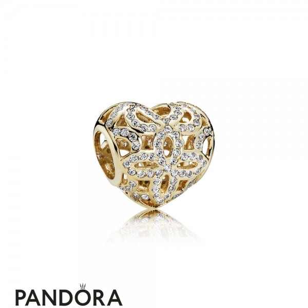 Pandora Symbols Of Love Charms Love Appreciation Charm Clear Cz 14K Gold Jewelry