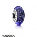 Pandora Touch Of Color Charms Blue Fascinating Iridescence Charm Murano Glass Jewelry